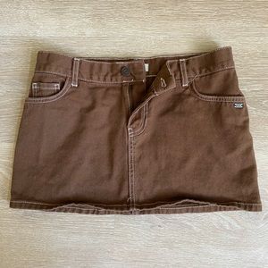 Brown mini skirt
